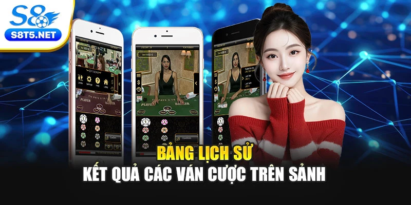 Bảng lịch sử kết quả các ván cược trên sảnh